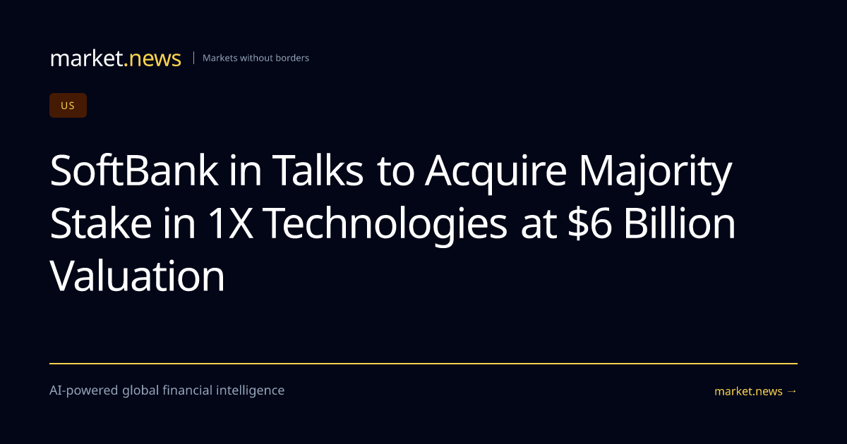 SoftBank in Talks to Acquire Majority Stake in 1X Technologies at $6 ...